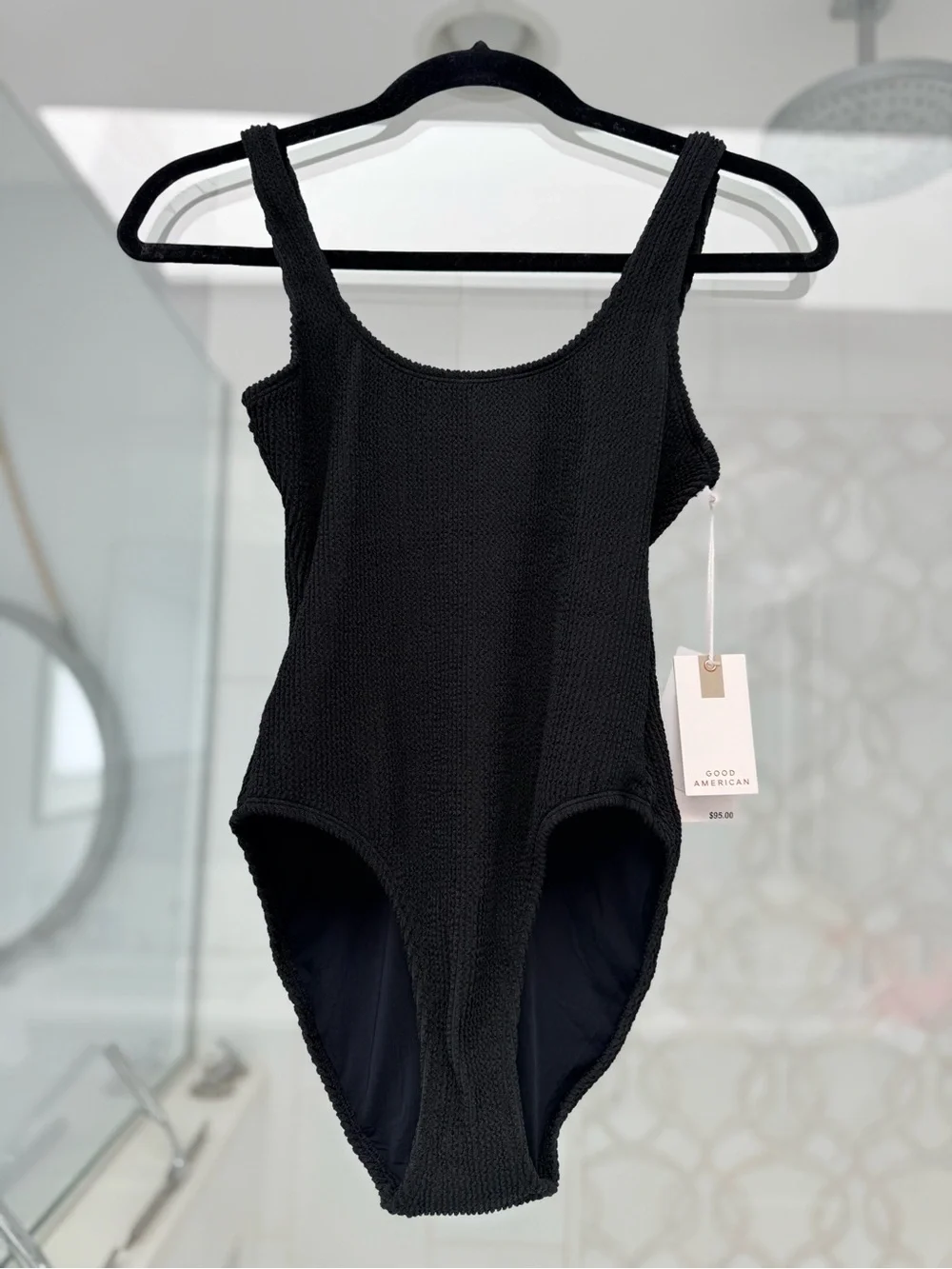 Good American Crinkle Texture One-Piece Swimsuit NWT